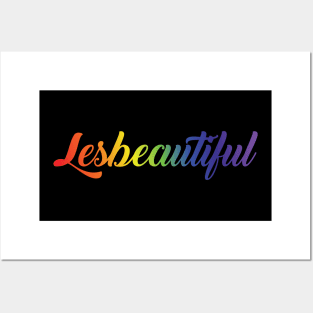 Lesbautiful Funny Vegan LGBT Pride equality Rainbow Lesbian Posters and Art